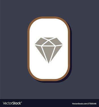 Paper sticker on stylish background diamond symbol vector image