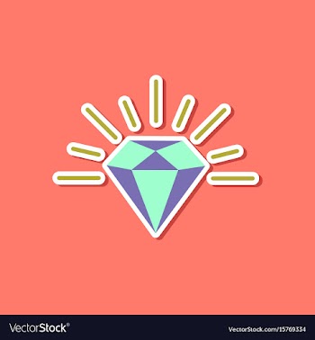 Paper sticker on stylish background diamond vector image