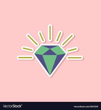 Paper sticker on stylish background diamond vector image