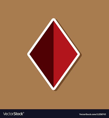 Paper sticker on stylish background diamonds suit vector image