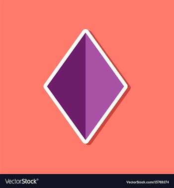 Paper sticker on stylish background diamonds suit vector image