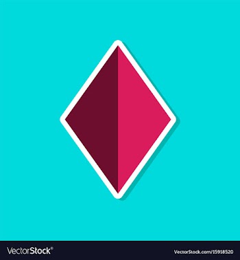 Paper sticker on stylish background diamonds suit vector image