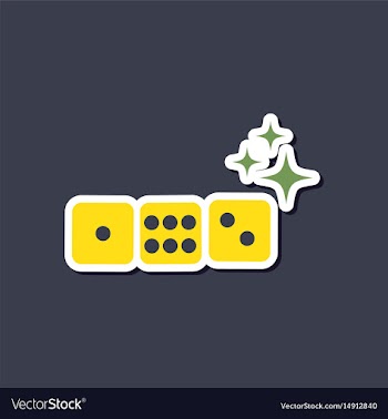 Paper sticker on stylish background dice lucky vector image