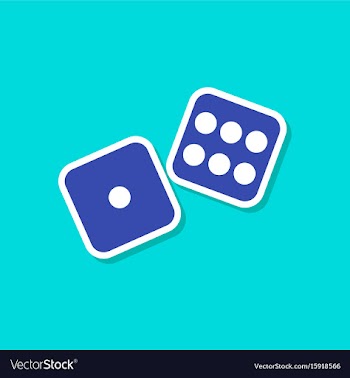 Paper sticker on stylish background dice lucky vector image