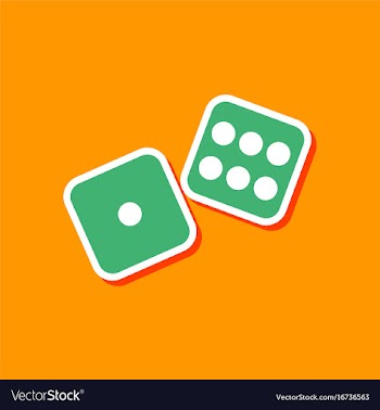 Paper sticker on stylish background dice lucky vector image