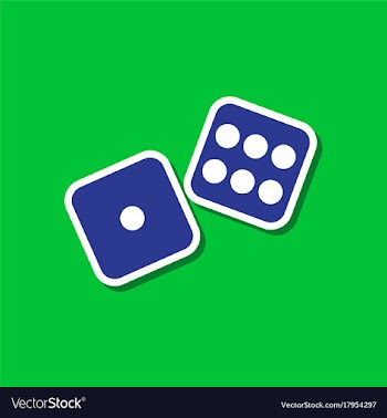 Paper sticker on stylish background dice lucky vector image