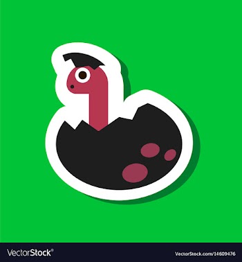 Paper sticker on stylish background dinosaur egg vector image