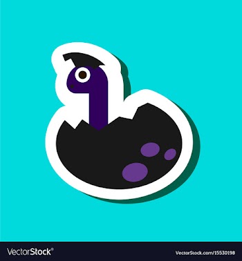Paper sticker on stylish background dinosaur egg vector image