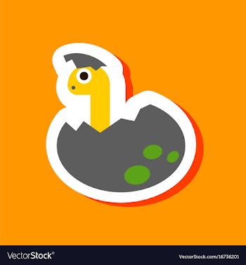 Paper sticker on stylish background dinosaur egg vector image