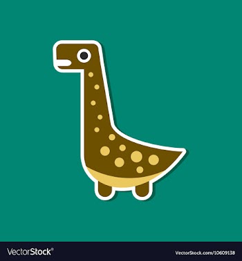 Paper sticker on stylish background dinosaur vector image
