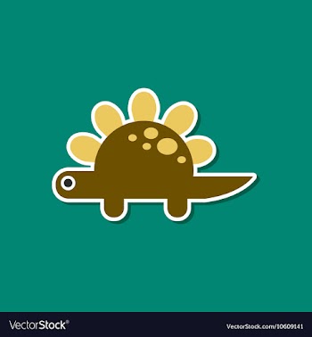 Paper sticker on stylish background dinosaur vector image