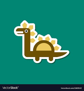 Paper sticker on stylish background dinosaur vector image