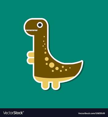 Paper sticker on stylish background dinosaur vector image