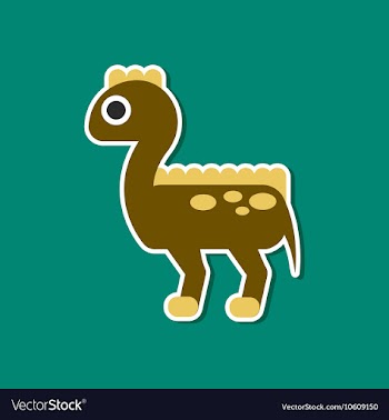 Paper sticker on stylish background dinosaur vector image