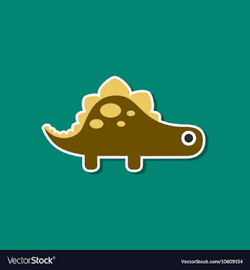 Paper sticker on stylish background dinosaur vector image