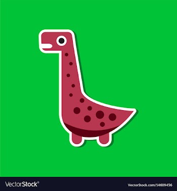 Paper sticker on stylish background dinosaur vector image