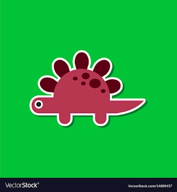 Paper sticker on stylish background dinosaur vector image