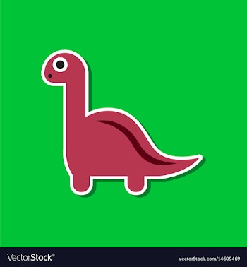 Paper sticker on stylish background dinosaur vector image