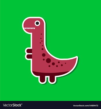 Paper sticker on stylish background dinosaur vector image