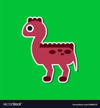 Paper sticker on stylish background dinosaur vector image