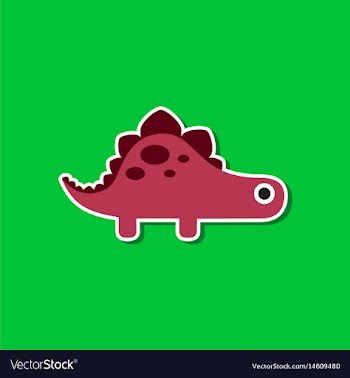Paper sticker on stylish background dinosaur vector image