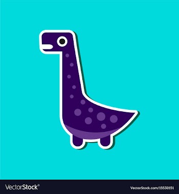 Paper sticker on stylish background dinosaur vector image