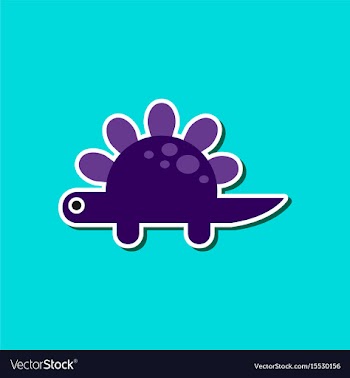 Paper sticker on stylish background dinosaur vector image