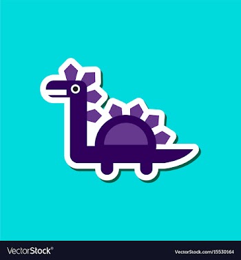 Paper sticker on stylish background dinosaur vector image