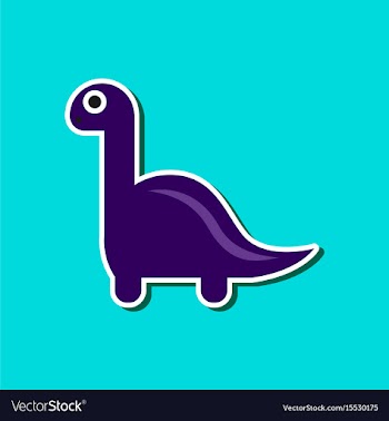 Paper sticker on stylish background dinosaur vector image