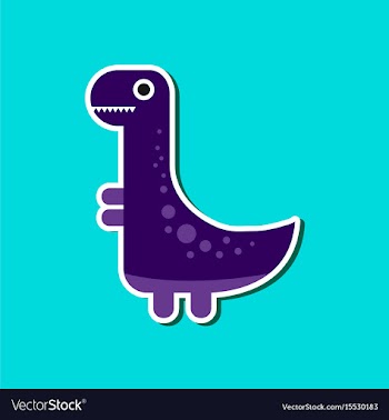 Paper sticker on stylish background dinosaur vector image