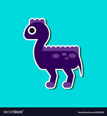 Paper sticker on stylish background dinosaur vector image