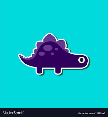 Paper sticker on stylish background dinosaur vector image