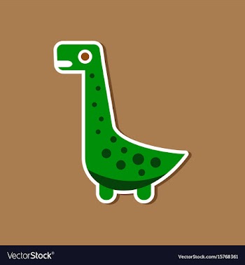 Paper sticker on stylish background dinosaur vector image