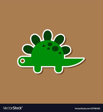 Paper sticker on stylish background dinosaur vector image