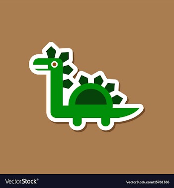 Paper sticker on stylish background dinosaur vector image