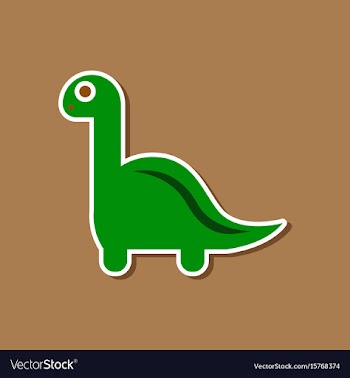 Paper sticker on stylish background dinosaur vector image