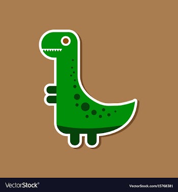 Paper sticker on stylish background dinosaur vector image
