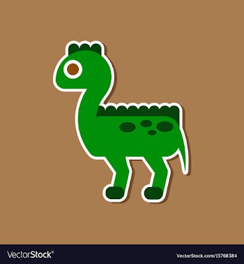 Paper sticker on stylish background dinosaur vector image