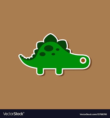 Paper sticker on stylish background dinosaur vector image