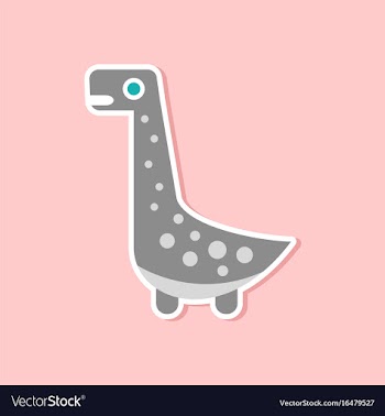 Paper sticker on stylish background dinosaur vector image