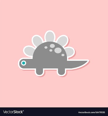 Paper sticker on stylish background dinosaur vector image