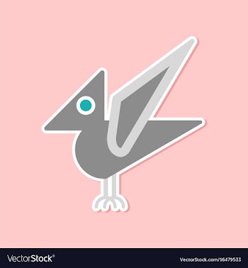 Paper sticker on stylish background dinosaur vector image