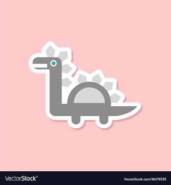 Paper sticker on stylish background dinosaur vector image