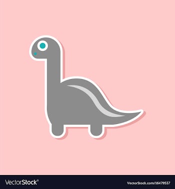 Paper sticker on stylish background dinosaur vector image