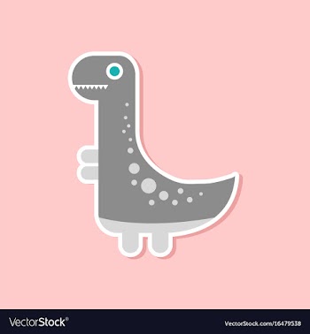Paper sticker on stylish background dinosaur vector image