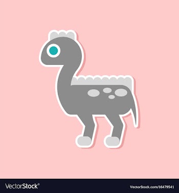 Paper sticker on stylish background dinosaur vector image