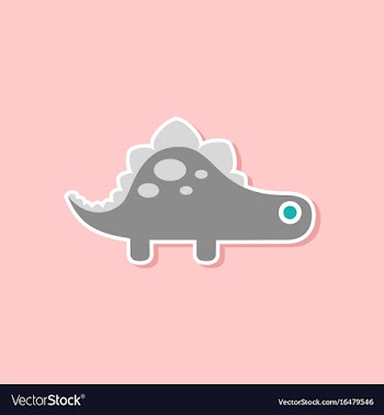 Paper sticker on stylish background dinosaur vector image