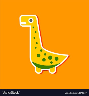 Paper sticker on stylish background dinosaur vector image