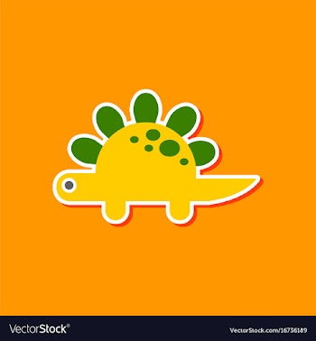 Paper sticker on stylish background dinosaur vector image