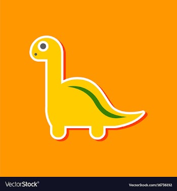 Paper sticker on stylish background dinosaur vector image